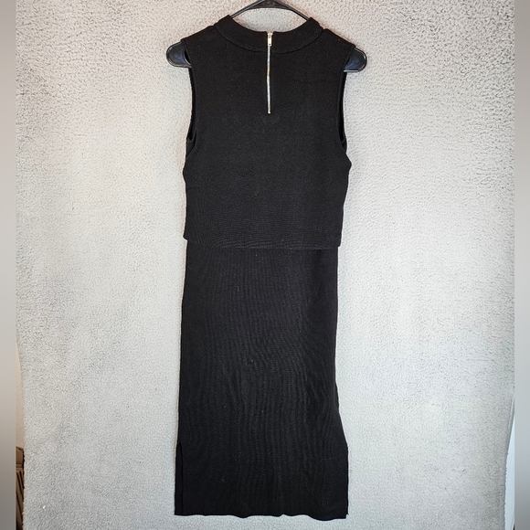Ripe Womens Maternity Layered Nursing Flap Black Knit Dress Sz S Mock Neck Midi - Picture 5 of 11